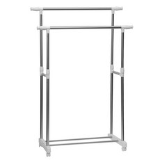 comet 可伸縮雙桿移動式衣架, 白色