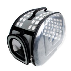 콤피펫츠 반려동물 강아지 발바닥 EVA 투명하드 이동가방, 그레이, 1개