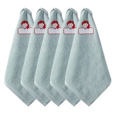 From Cotton 30 支純棉公主印花環形毛巾, 5個, 薄荷小美人魚