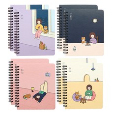 Pinkfoot 大麥左手手冊 4 x 2p 套組, 海軍藍，粉紅色，黃色，紫色, 1套