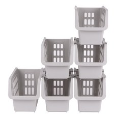 CHAEUM LIVING 可滑動收納籃 1號, 灰色, 6個