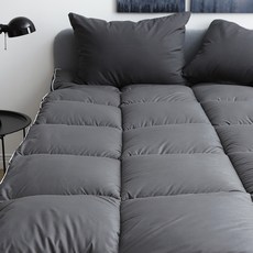 抗菌固定綁帶式薄床墊, 炭灰色