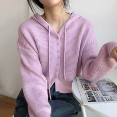 andstyle 女款 Roim Hacci 短版連帽針織開襟衫 261930