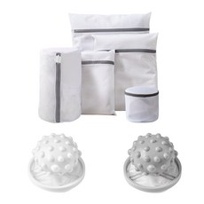 MONACO OLIVE 洗衣機漂浮型濾網 白色+灰色+洗衣袋 5入, 1套