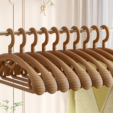 寬肩防滑衣架組, 10個, 棕色