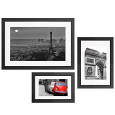 데코 모던시티 파리 내부프레임 액자 스티커 3종 세트, 블랙