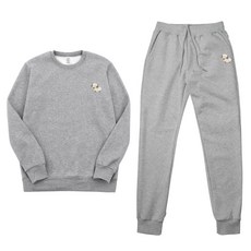 JB FASHION 刺繡貼片可愛羊圖案刷毛束口褲運動上下套裝