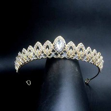 Damon 珠飾點綴自助婚禮皇冠 RTY005, 1個, 金色