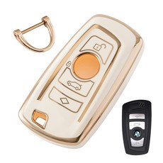벤딕트 자동차 TPU 스마트 키홀더 키케이스 BMW-01, 아이보리, BMW-A11J
