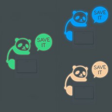 Yessodeco夜光開關室內裝飾貼紙 01 熊貓 3件組, 混合顏色