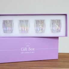 Cozytable 神秘極光稜鏡全像玻璃懸崖燒酒杯 60ml, 4個, 透明