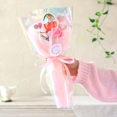 센트바스켓 하트빔 킨더조이 비누 꽃다발, 핑크(꽃다발) + 킨더조이(랜덤발송)