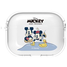 MICKEY MOUSE 米奇 時間透明保護殼 + 鑰匙圈, AirPods Pro 2, 鴨子, 1個