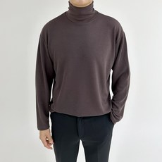 아도르클래식 남성용 카멜 목폴라 터틀넥 긴팔 니트