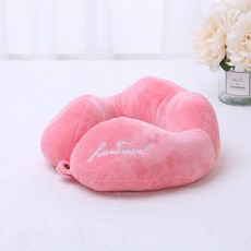 알파커머스 똑딱이 여행용 기내용 목쿠션, 핑크