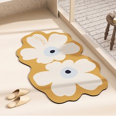 PEONIST 花朵室內裝飾地墊, 黃色