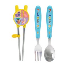 LE BARN 韓文字印花學習筷+湯匙+叉子, 混色, 筷子+湯匙+叉子, 1組
