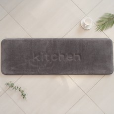 INNOHOUSE 記憶海綿文字壓紋廚房腳踏墊, 廚房灰