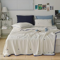 eightroom 絲滑冰爽接觸涼感夏季涼被, 藍色魚