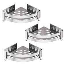 hillo 이지 무타공 알루미늄 욕실 코너 선반, 3단, 1개