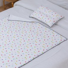 아띠블랑 유아용 순면 아기베개 + 블랭킷 세트, 말랑베어