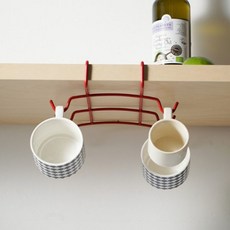 오체어스 모던 선반 컵걸이, 레드, 2개