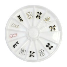 珍珠蝴蝶結飾品套組 KN-P1053, 1個, 白黑色