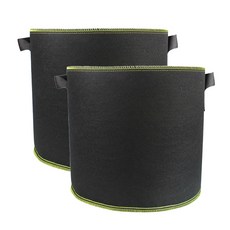 不織布作物花盆, 黑色, 2個