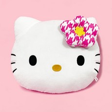 Jacob C&E Hello Kitty 格紋花朵靠墊, 粉紅色