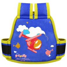 理享家 機車兒童座椅/自行車騎行保護防摔安全帶, 深藍飛機