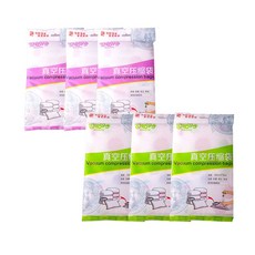 MINEING 棉被壓縮真空收納袋 L號 3入+XL號 3入+拉鍊夾組, 1套