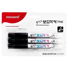 Monami FINE 細字白板筆 黑色 3入組, 3支