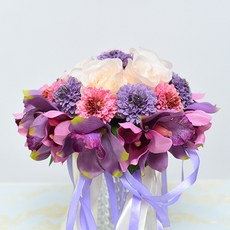 Minsung Company色彩繽紛婚禮拍攝道具新娘捧花, 淺紫色