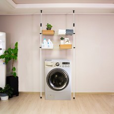 Poeta 一鍵式洗衣機置物架, 白色 + 黑色