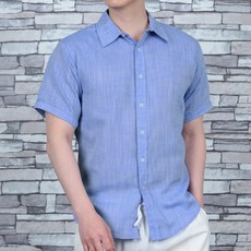 Townclo 男士夏季亞麻短袖襯衫 TRR