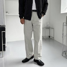 머시따 남성용 코튼 핀턱 미니멀 세미와이드 팬츠