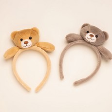 joyparty 小熊髮箍2件組, 1套, 棕色, 摩卡