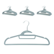 MF MAGIC HOUSE 防領口變形智慧絲絨防滑可旋轉衣架, 灰色, 100個