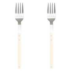 Bogen Sentier 餐具 晚餐叉 銀色, 香草色, 2個