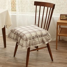 韓國 amante Cozy Brown D 純棉荷葉邊坐墊套, SEPIA