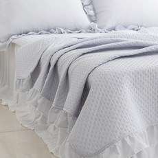 雪花紋荷葉邊薄被, 灰色