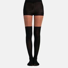 INCONTRO 假兩件高爾夫球襪, 1個, 咖啡色 黑色素面