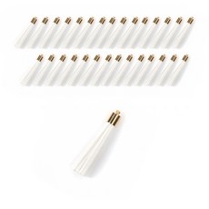 Home&Life 短版皮革流蘇, 白色, 30個