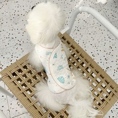 PASTEL PET 寵物鋪棉蕾絲睡眠背心, 象牙白, 1個