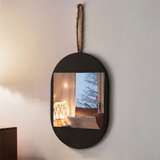 Mabso Shop Beauty Objet 獨特室內裝飾壁鏡 橢圓 HR2598, 黑色