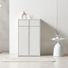 데코라인 바이저 다용도 분리수거함 2칸 방문설치, 화이트, 2단