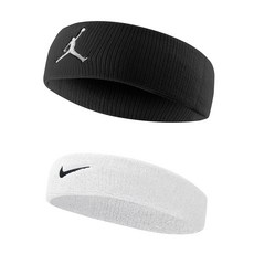 NIKE 耐吉 運動髮帶2件組, 黑色Logo + 白色喬丹, 1組