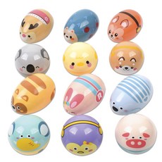 Oztoy磁吸式全回力動物汽車玩具 12件組, 混合顏色