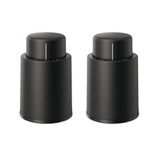 Travel Cube 高級真空紅酒塞 開封日期標示, 黑色, 2個