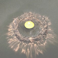 水晶玻璃蠟燭飾品托盤, 透明